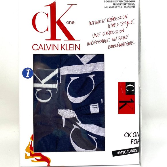 Calvin Klein One Men Size NB2991400 Modern Microfiber Boxer Brief Dark Blue Logo - Picture 3 of 6